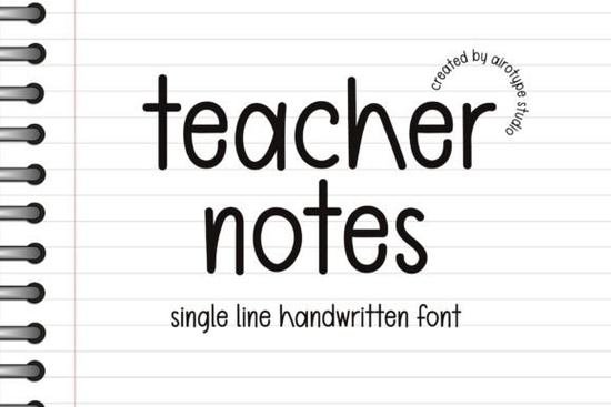 Teacher Notes Font
